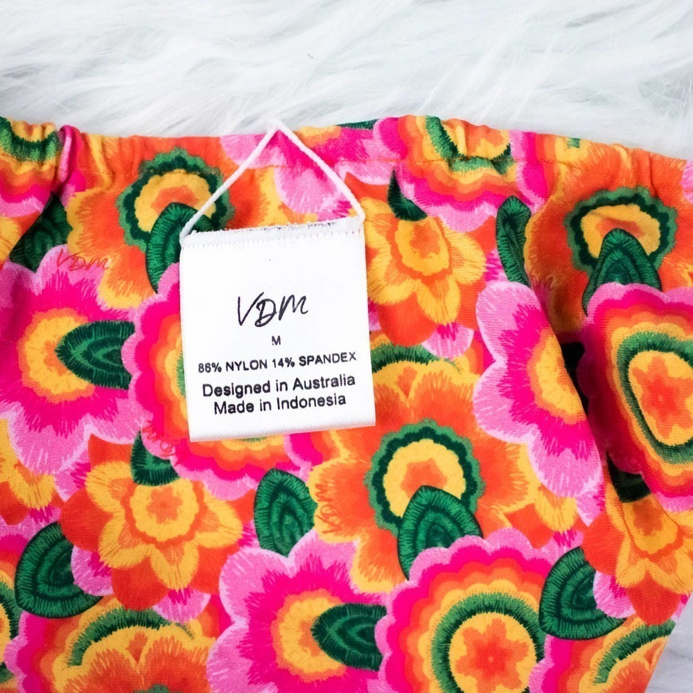 🍋 VDM the Label Pink Floral Bikini Bottoms Bikini Underwear Women Size Medium - Picture 7 of 7
